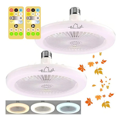 2 Pz Lampara Ventilador 360° Techo Led Multifuncional Contro Cantidad De Aspas 5 Estructura Blanco Aspas Blanco Diámetro 25 Cm Frecuencia 50\u002F60hz Material De Las Aspas Plástico | Meses sin interés