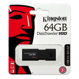 Pendrive Kingston Datatraveler 100 G3 64gb 3.0 Cor Preto
