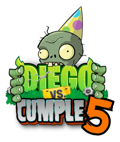 Logo Personalizado Digital De Plantas Y Zombies 