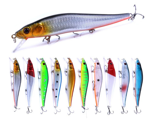 5 Curricanes Minnow Matones Largo 12 Cms Pesca Robalo Y Mas! Color Mixto