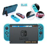 Kit Case Nintendo Switch Acrílico Azul Compatível Dock + Pel