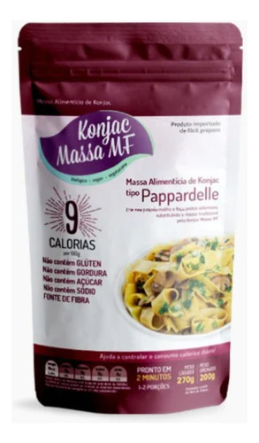 Macarrão De Konjac Papardelle Konjac Massa Mf Sachê 270g