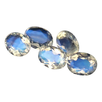 Piedra Lunar Azul Natural Con Forma De Huevo, Piedra Suelta,