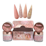 Coleccion 4 Pzs Acrilicos Para Uñas Rose Gold Vip Wapizima