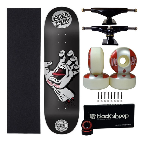 Skate Santa Cruz 8.0 Montado Shape Powerlyte Marfim Next 53m