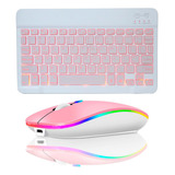 Teclado Mouse Luz P/ Galaxy Tab A8 10.5 2021 X200 X205