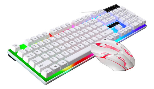 Kit Teclado Mouse Gamer Luz Rgb Iluminado Led Usb