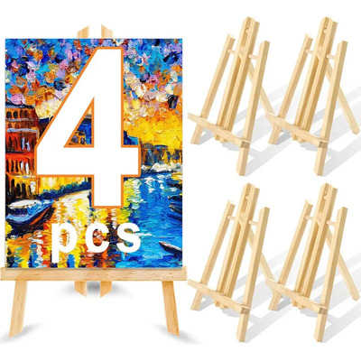 4 Piezas Caballete De Madera 30cm Arte Pintura Profesional M