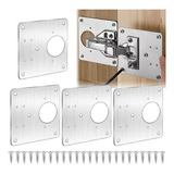 4 Pcs Placa De Reparacion Bisagra Mueble Tornillos Puerta