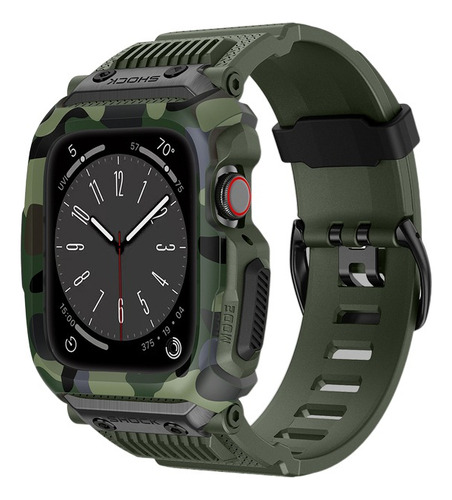 Correa Para Apple Watch + Case Sport Camuflaje Army Uso Rudo