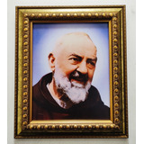 Padre Pio En Marco Dorado Z 30 X 25 Cms 