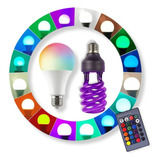 Lâmpada Led Colorida Rgb Controle Remoto 12w E Lâmpada Neon