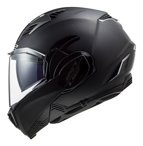 Casco Abatible Ls2 Valiant Ii Solid Negro Mate