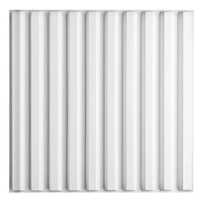 Panel Decorativo 3d Pvc Tipo Lambrin 50x50cm 7m2 + Adhesivo Rayas Blanco
