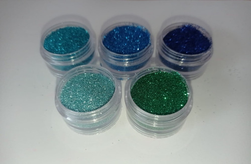 Glitter Tons Azuis E Verde 2,5g - 5 Potes