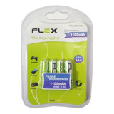 Pilha Recarregavel Flex Aaa Palito 1100mah Com 4 Unidades