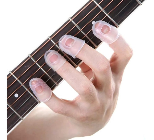 Protetor De Dedo Silicone Dedeira Palheta Violão/guitarra
