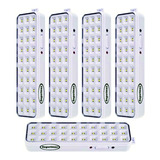 Kit C/ 05 Luminária Luz De Emergência Recarregável 30 Led