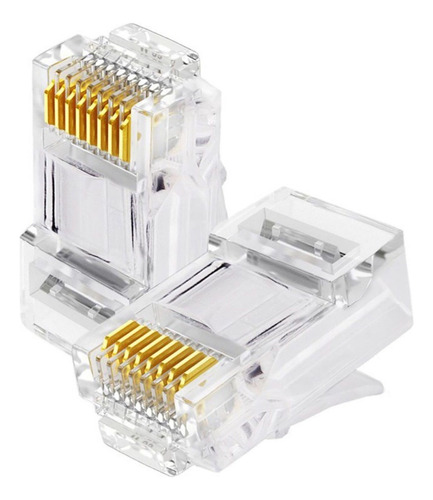 Kit 100 Conector Rj45 Macho Cat6