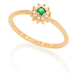 Anel Skinny Ring Com Zircônias Verde 512363 Rommanel