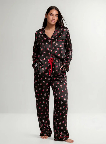 Conjunto Pijama Larga Victoria Secret Satén Original