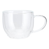 Vaso De Vidrio Transparente De 250 Ml Con Asa De Doble Pared