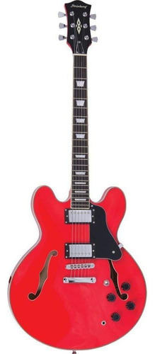 Guitarra Elétrica Strinberg Shs300 Hollow Body De  Tília Red Com Diapasão De Madeira Técnica