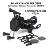 20suporte Celular Motocicleta Com Carregador Universal Usb