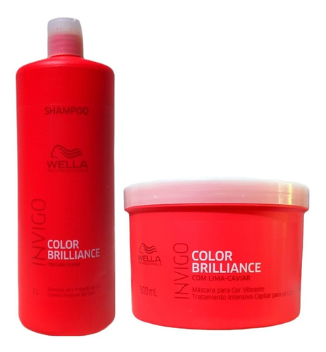 Wella Brilliance Invigo- Kit Shampoo 1 Litro + Mascara 500ml