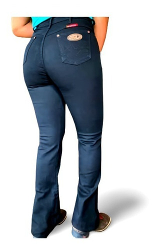 Calça Jeans Preto  Country  Feminina Flare Lycra Segura Peão