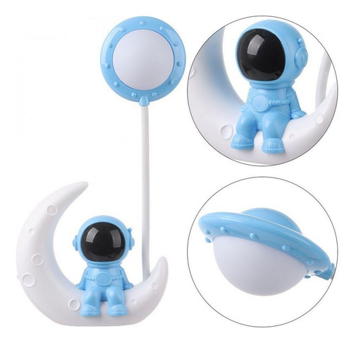 Lampara Luna Astronauta Sentado 3d Recargable Led