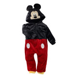 Mameluco Con Gorro Bordado Disney Mickey Carita