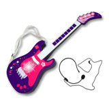 Guitarra Infantil Eletrônica Infantil Com Mixagem Roxo Unik