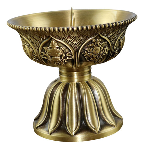 Auspicioso Lâmpada De Óleo Metal Castiçais Ornamento Buda