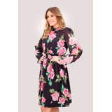 Vestido Midi Floral - Joyaly Moda Evangelica