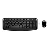 Kit De Teclado Y Mouse Inalámbrico Hp 3ml04aa Inglés Us De Color Negro