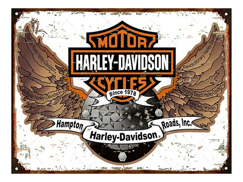 Cartel Chapa Publicidad Antigua Logo Harley Davidson M243