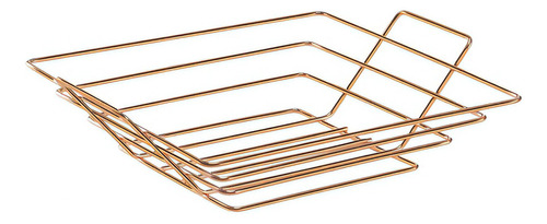 Fruteira Quadrada De Mesa Balcão Cozinha Rose Gold