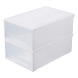 Caja Organizadora De Plástico Para Ropa Blanca, 2 Unidades