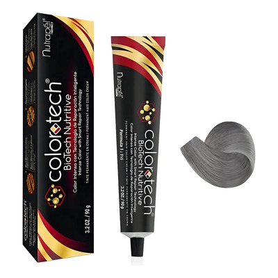 Tinte Permanente Profesional Colortech Nutrapel Tono Minerales - Plata Plateado