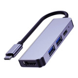 Hub Usb-c 4 En 1 Qces A Hdmi Usb 3.0 Pd 100w Hasta 5gbps