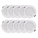 10pcs Lámpara Led Del Panel 9w Foco Empotrable Maceta Luz Bl