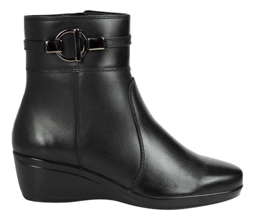 Botas Cortas Flexi De Piel, Color Negro, Para Mujer, 1053644