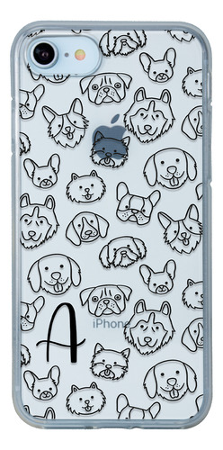 Funda Para iPhone Perritos Mascota Con Tu Letra Inicial