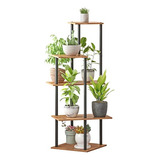 Plant Stand Indoor 5 Tier Metal Wood Plant Shelf For Mu...