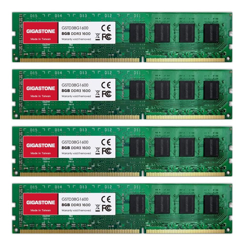 Memoria Ram Gigastone 4 X 8 Gb (32gb) 1600 Mhz Ddr3, 32 Gb