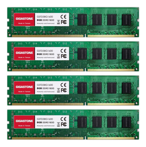 Memoria Ram Gigastone 4 X 8 Gb (32 Gb) 1600 Mhz Ddr3, 32 Gb