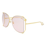 Gucci Gg0252s 004 Square Shape Rosa Dorado