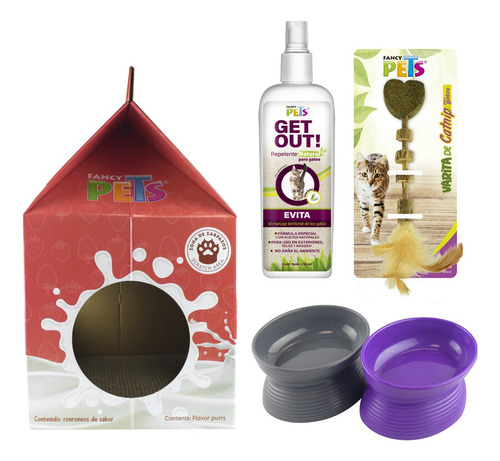 Casa De Carton Para Gato + Plato+juguete +repelente 