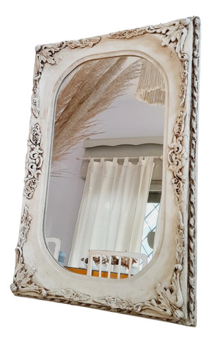 Espejo Ovalado Con Marco Antiguo Restaurado 